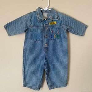 Hopscotch Vintage One Piece Onesie Master Craftsman Tools Pocket Mechanic